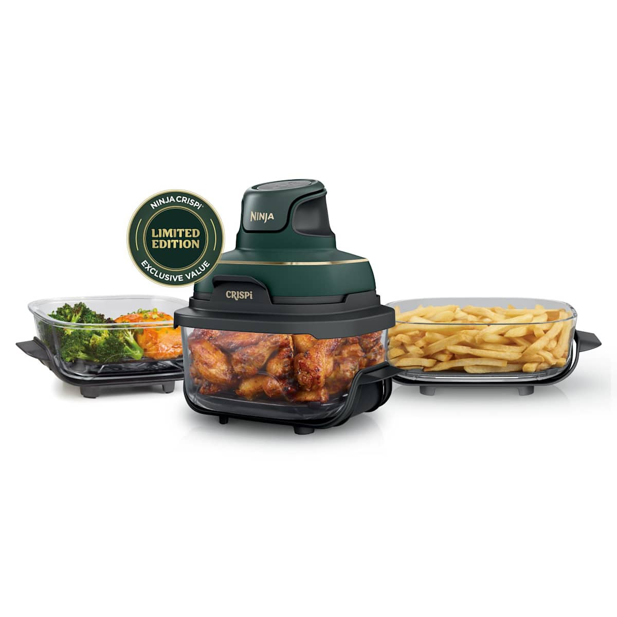 Ninja Crispi 5-in-1 Portable Glass Air Fryer Cooking System in British Racing Green | FN103BF | SharkNinja | SharkNinja