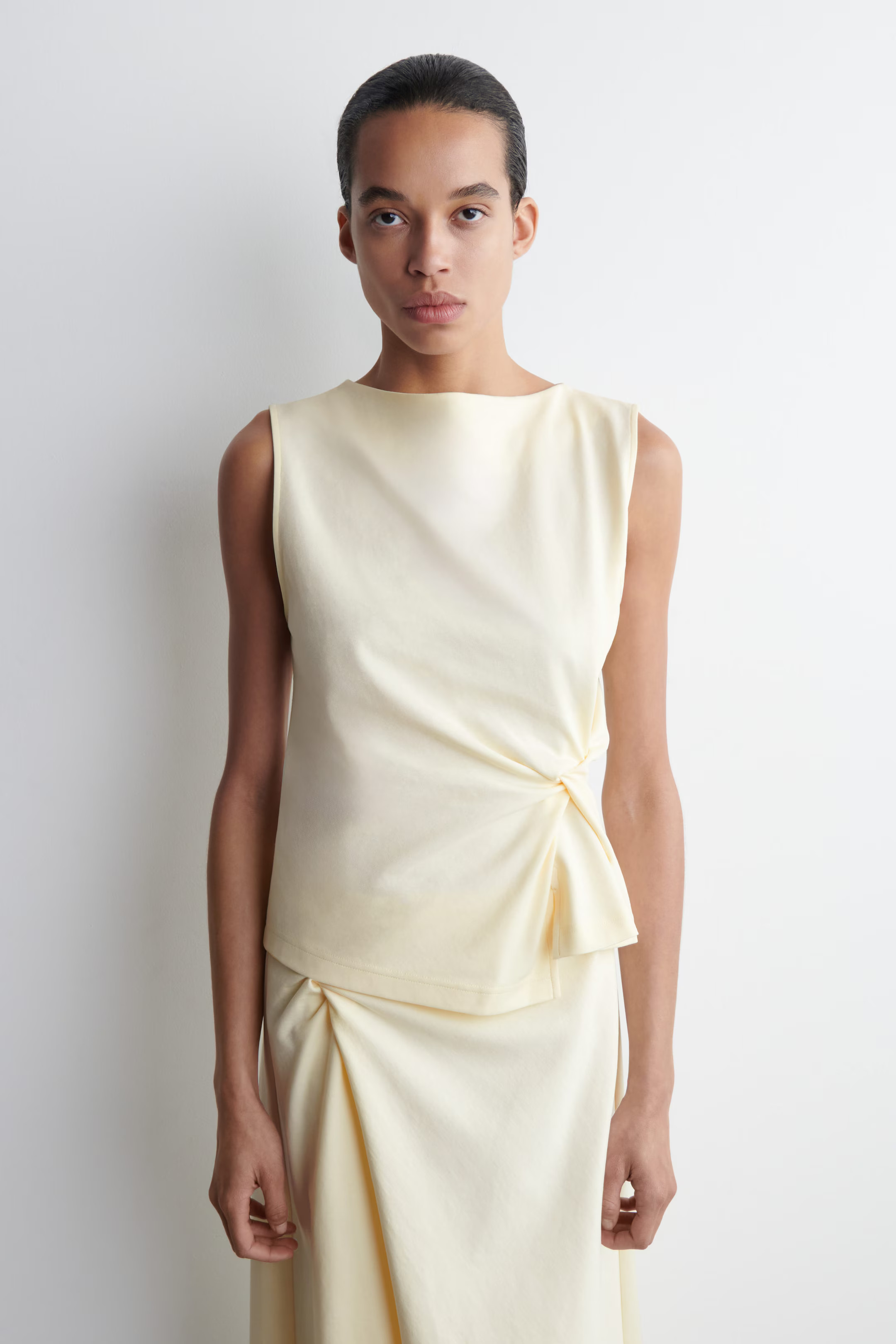 TWIST-DETAIL TOP - BUTTER YELLOW | COS US | COS (US)