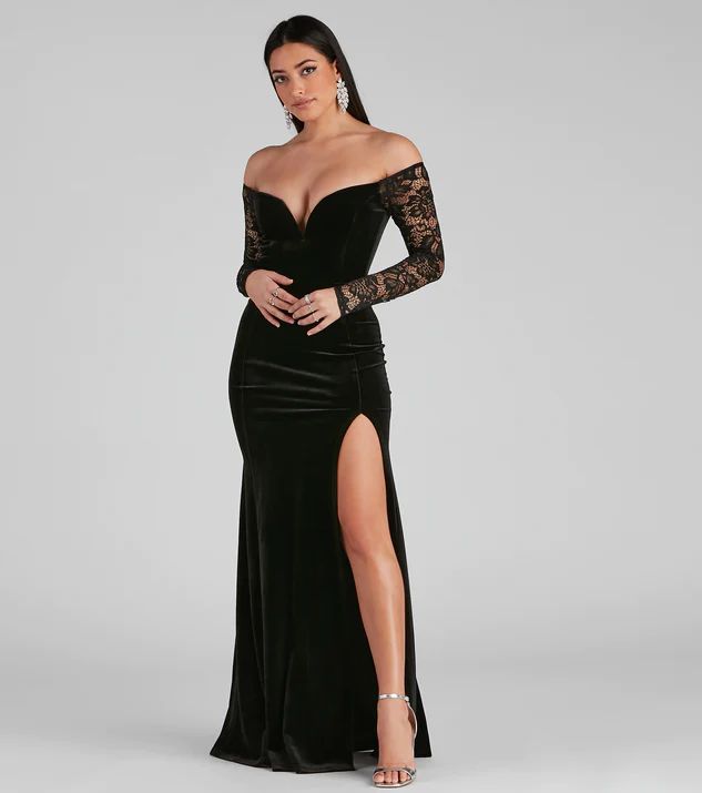 Larsa Formal Velvet And Lace Mermaid Dress | Windsor Stores