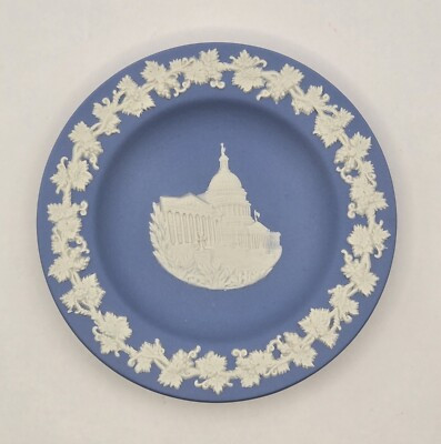 Wedgwood Blue Jasperware US Capitol Mini Plate Trinket Pin Dish 4.5"   | eBay | eBay US