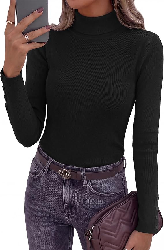 Zenlonr Women's Fall Turtleneck Long Sleeve Knit Sweaters | Amazon (US)