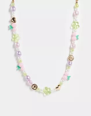 ASOS DESIGN beaded necklace with mixed cute and cherry beads | ASOS (Global)