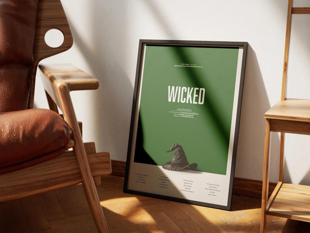 WICKED Elphaba Vintage Style Poster, Broadway Musical Poster Print, Theater Modern Vintage Wall A... | Etsy (US)