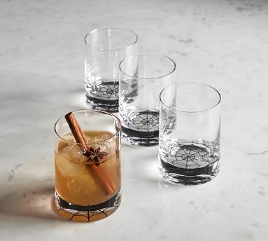 Spider Web Handcrafted Cocktail Glasses - Set of 4 | Pottery Barn (US)