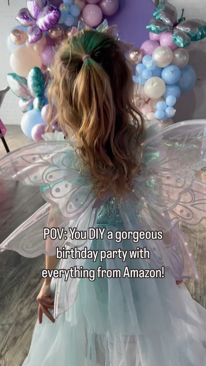 The best Birthday Party decor I’ve ever DIY-ed 🩵 I finally found the really beautiful double-stuffed balloons on Amazon that make for a perfect garland - in color dusty purple. I added another set of blue balloons to get the colors that I wanted for our magic fantasyland party. 

#LTKparties #LTKfamily #LTKkids