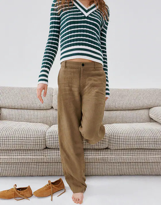 The Zoe Relaxed Straight Pant in 100% Linen | Madewell