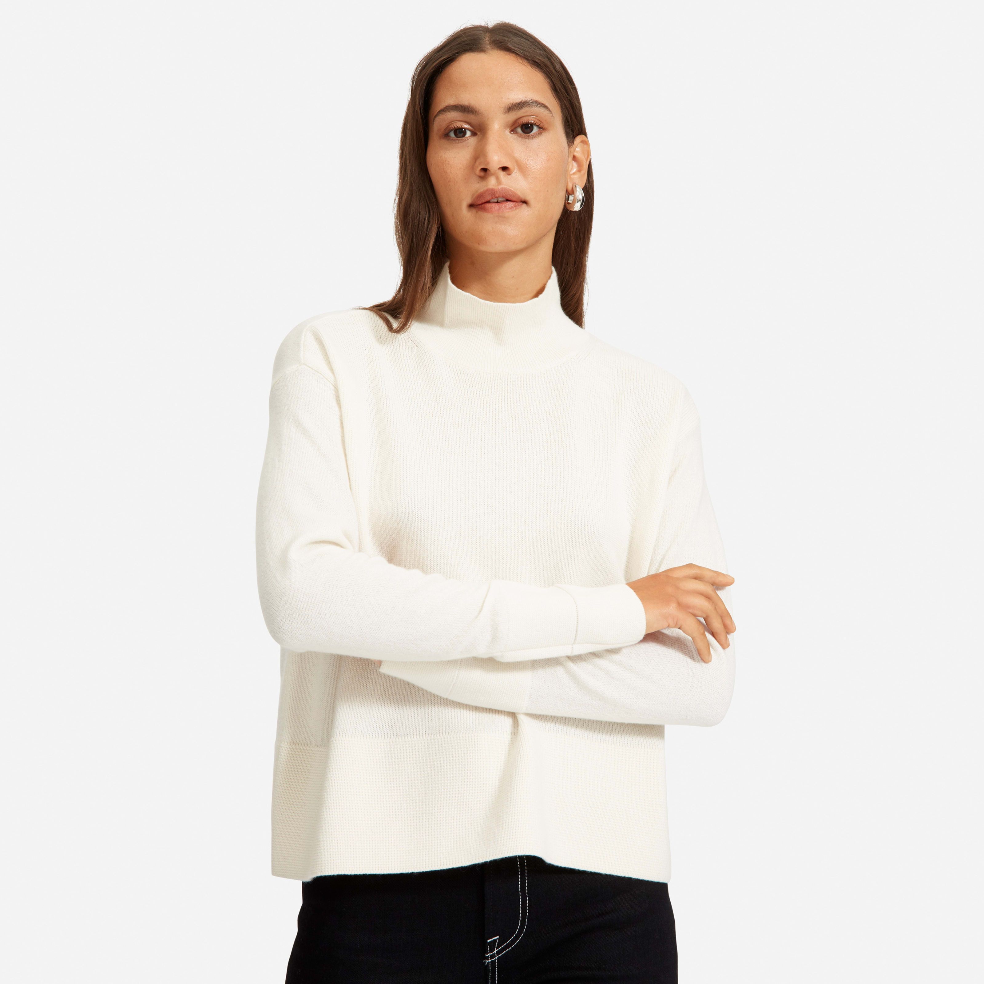 Women's Cashmere Square Turtleneck Sweater by Everlane in Ivory, Size XS | Everlane