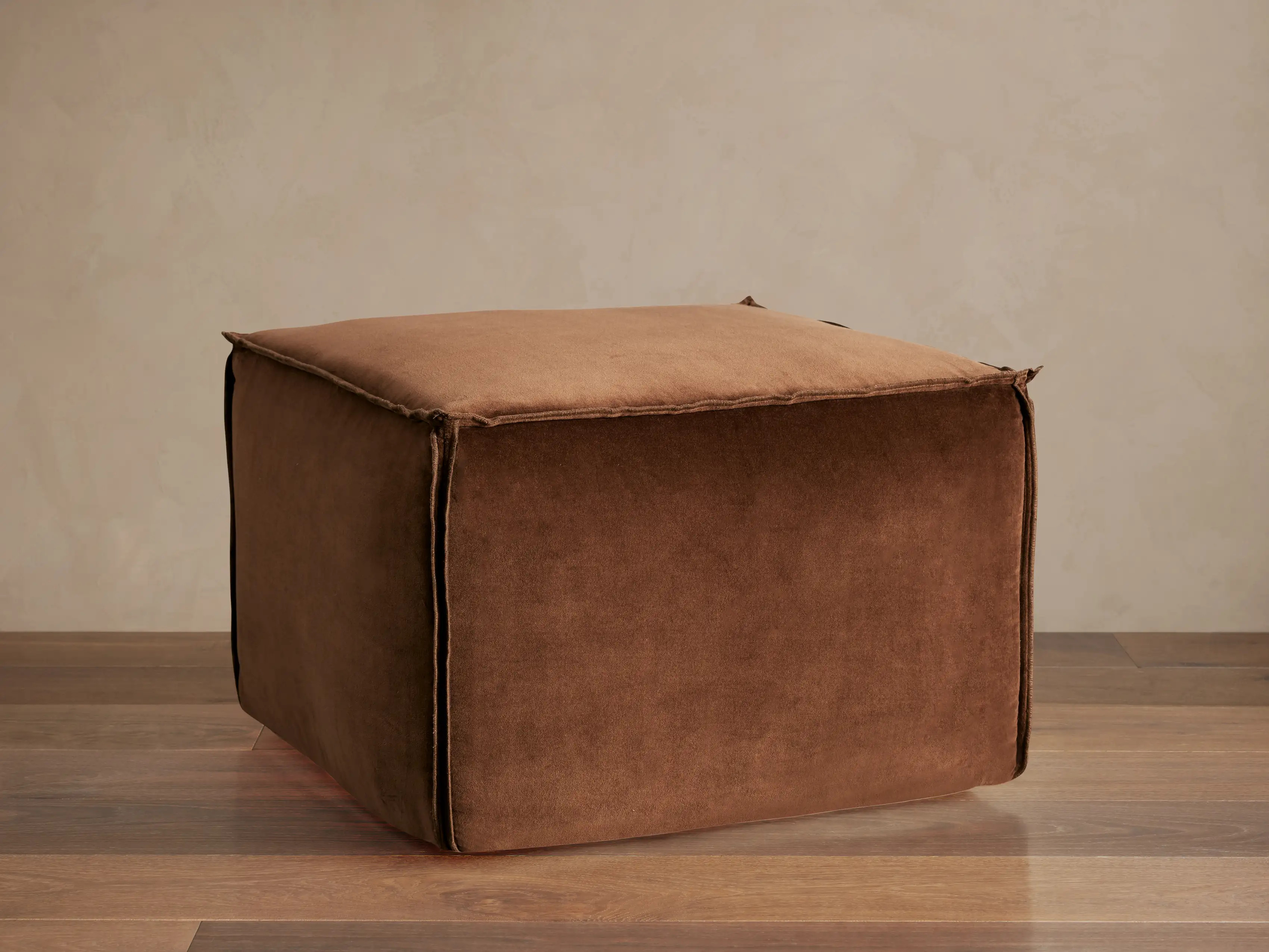 Washed Velvet Pouf | Arhaus