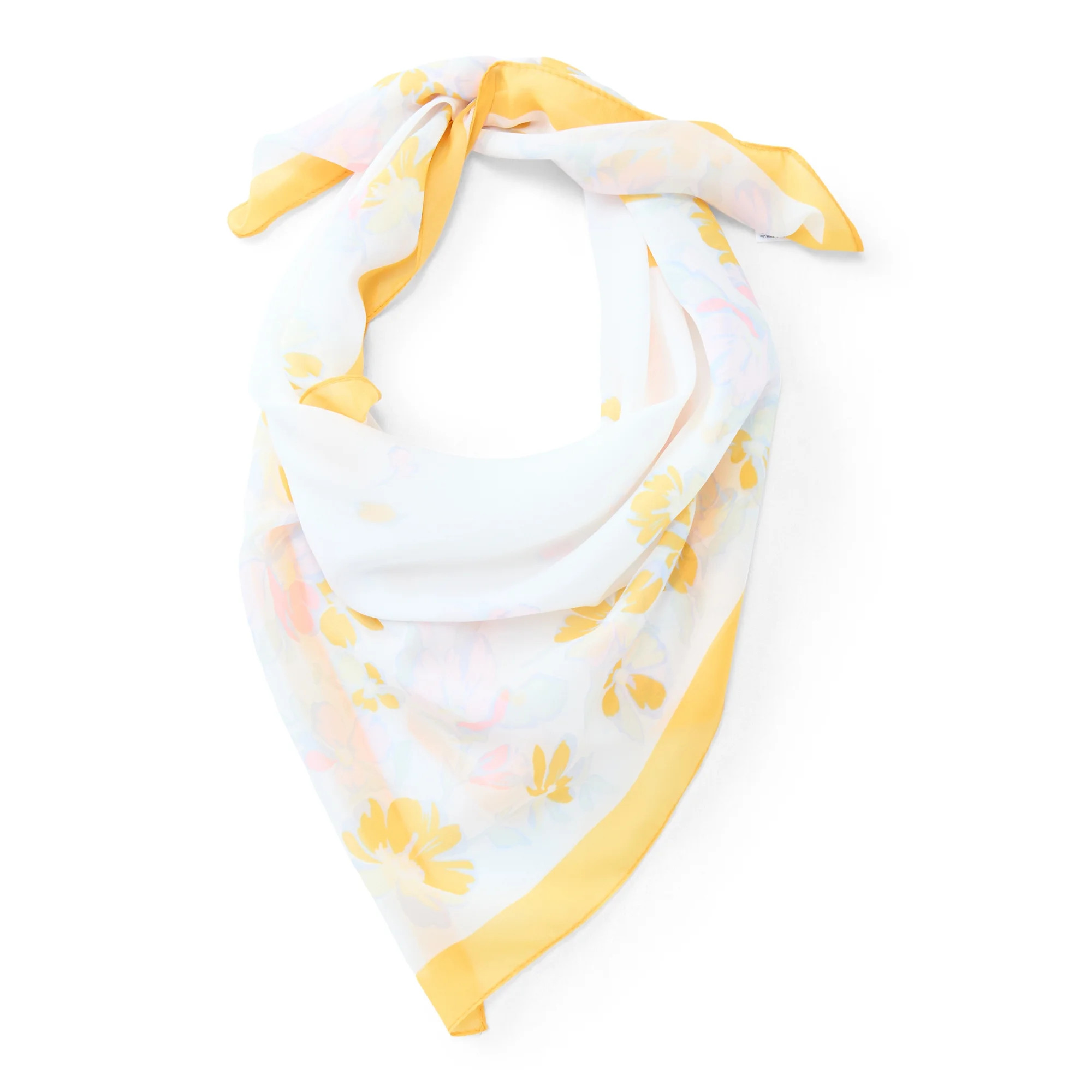 Time and Tru Women's Floral Print Square Scarf with Sheer Lightweight Design | Walmart (US)