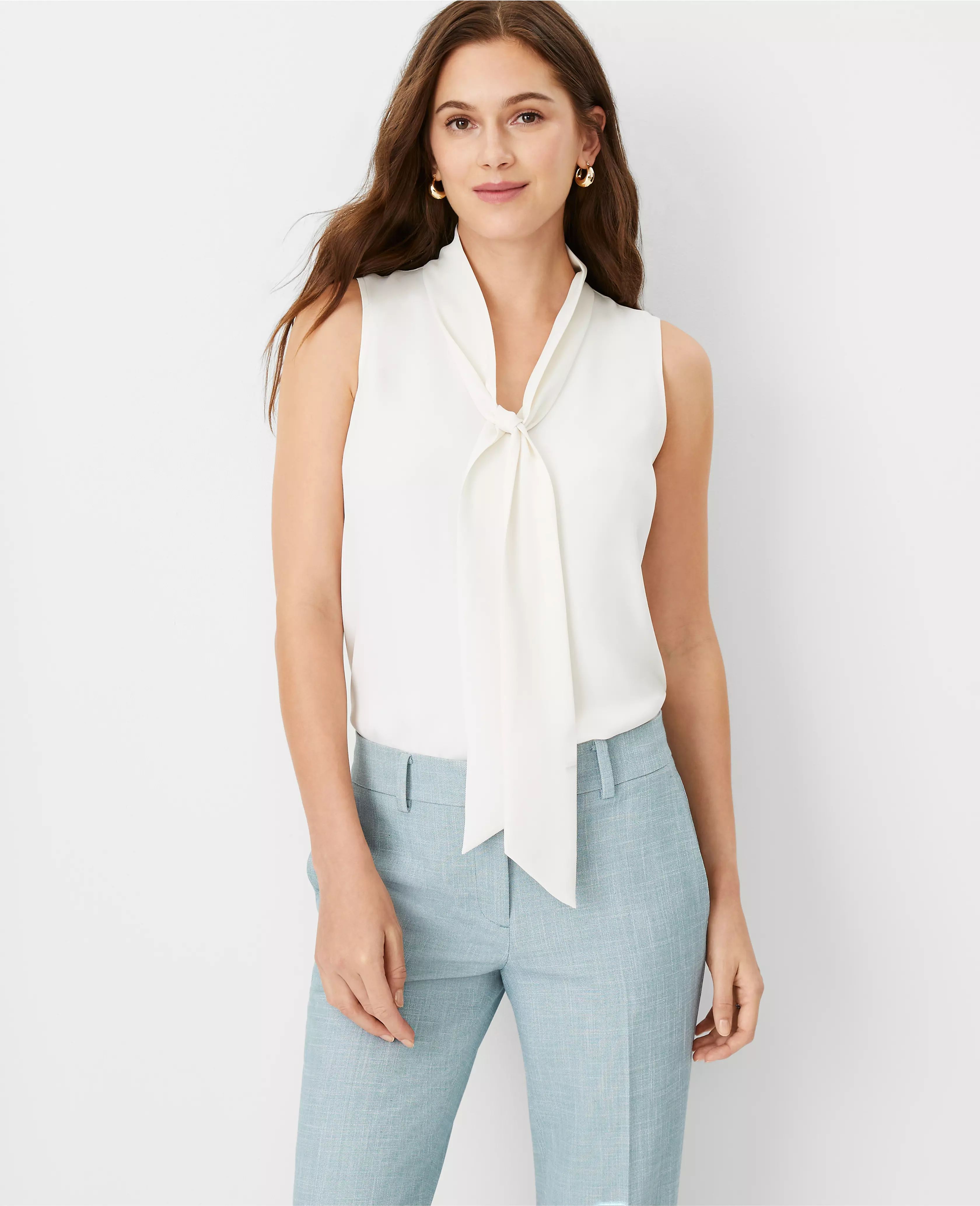 Petite Bow Neck Shell | Ann Taylor (US)