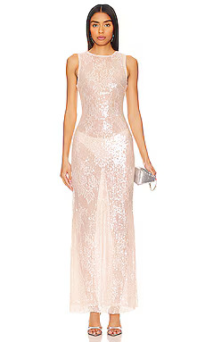 Camila Coelho Rena Lace Maxi Dress in Nude from Revolve.com | Revolve Clothing (Global)