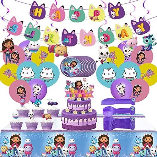 Amazon.com: Gabby's Party Supplies Decorations Include Happy Birthday Banner, Hanging Swirls, Bal... | Amazon (US)