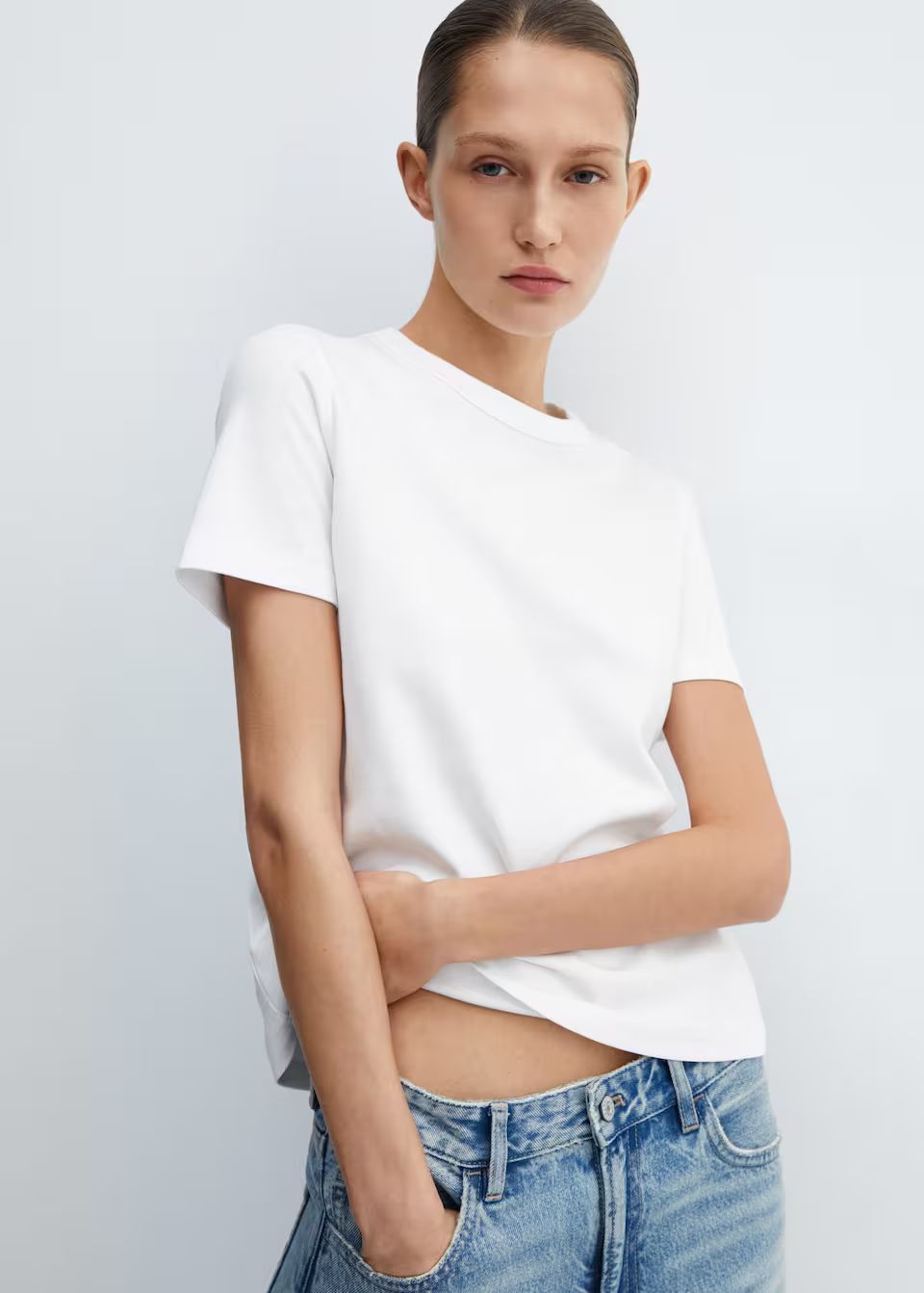 Premium cotton t-shirt -  Women | Mango USA | MANGO (US)