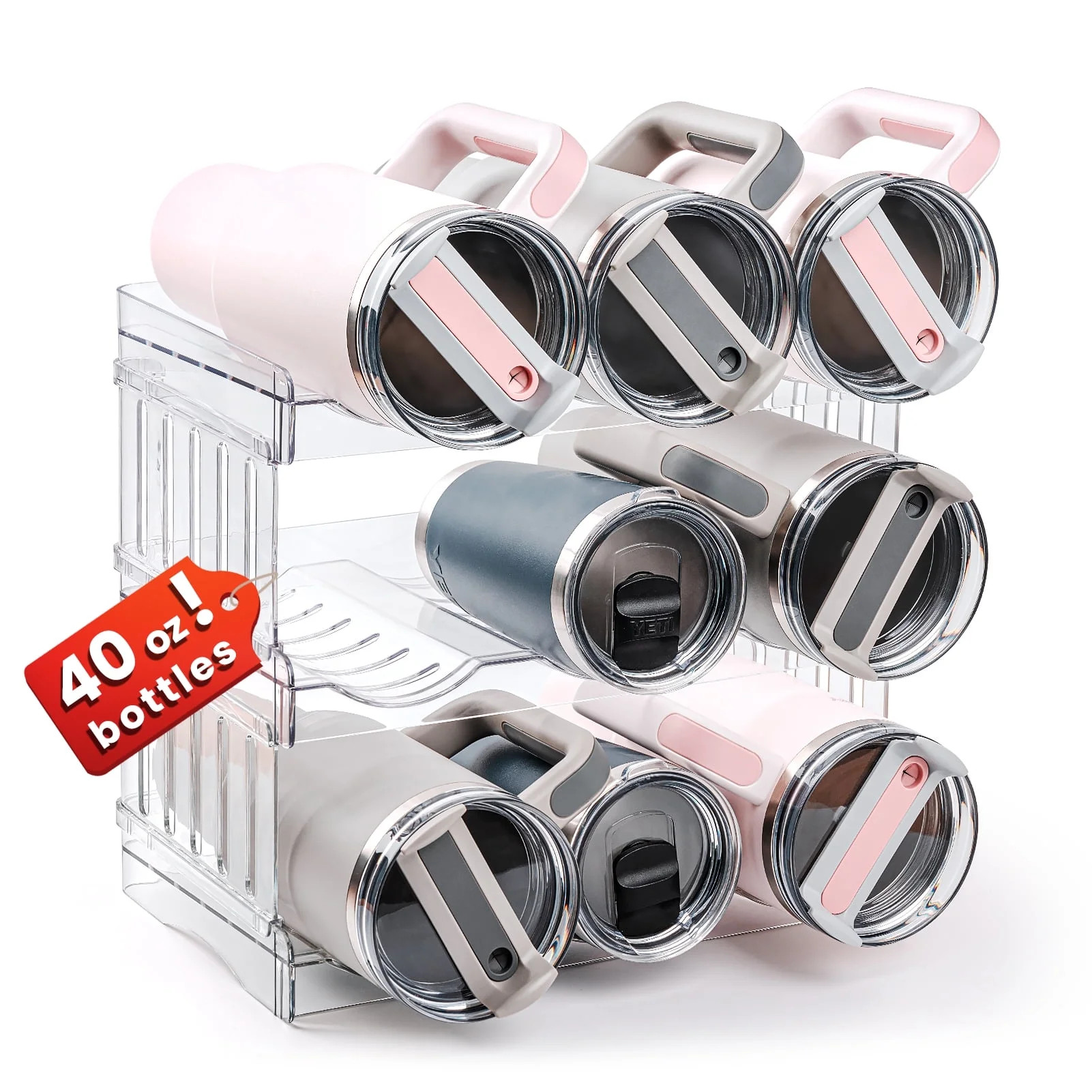 Water Bottle Organizer Holder for Stanley Cup Accessories, Fridge Kitchen Cabinet Organizer and S... | Walmart (US)