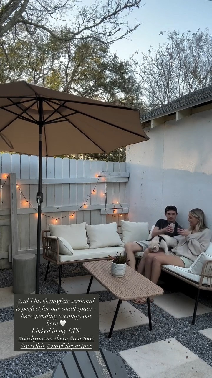 #ad This @wayfair sectional is perfect for our small space - love spending evenings out here 🤍
Linked in my LTK
#wishyouwerehere #outdoor #wayfair #wayfairpartner