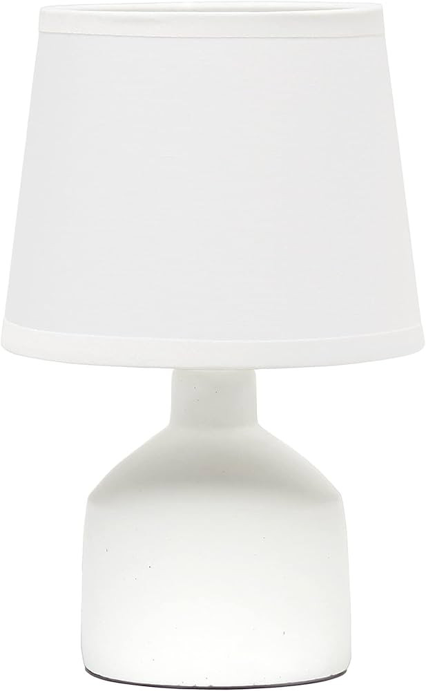 Simple Designs LT2080-OFF Mini Bocksbeutal Concrete Table Lamp, Off White | Amazon (US)