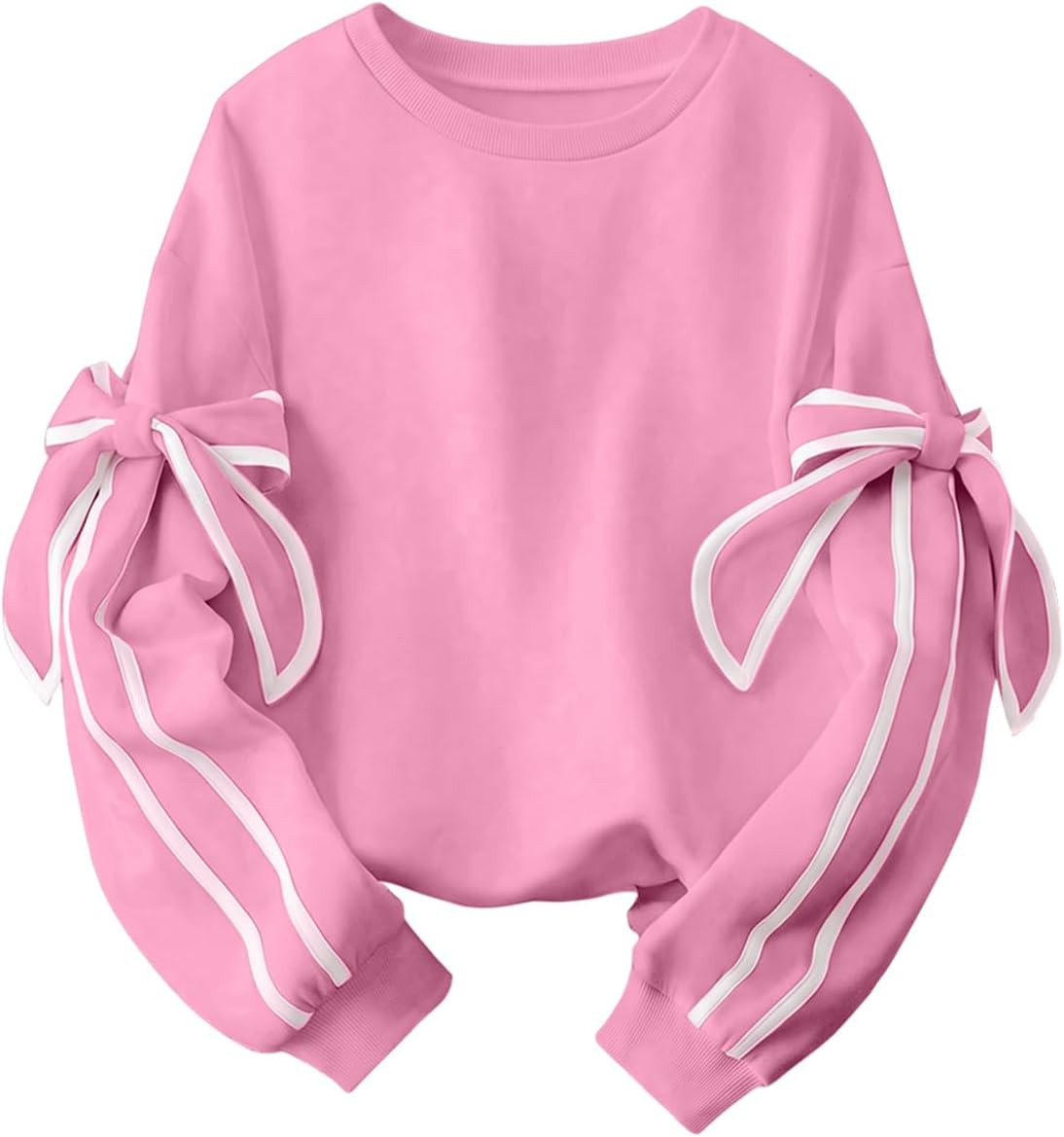 SHEWIN Womens Sweatshirt Crew Neck Bow Tie Long Sleeve Tops Oversized Sweatshirts Fall Outfits for Women 2026 | Amazon (US)