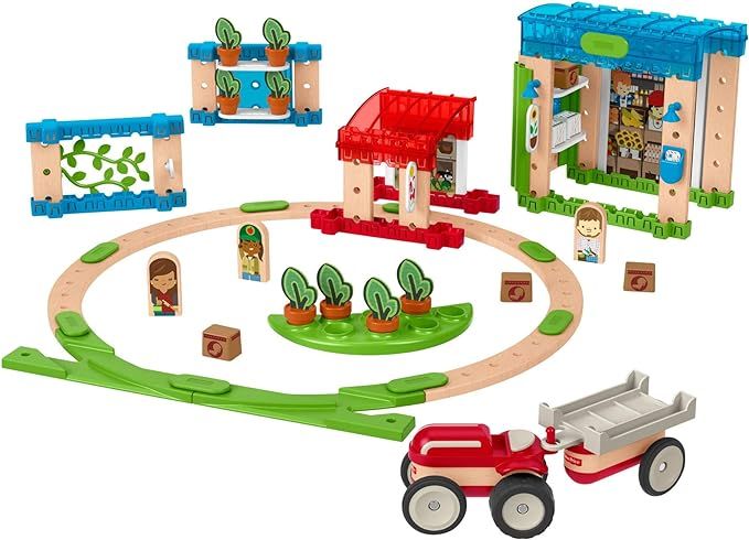 Fisher-Price Wonder Makers Design System Build Around Town Starter Kit - 75+ Building and Wooden ... | Amazon (US)