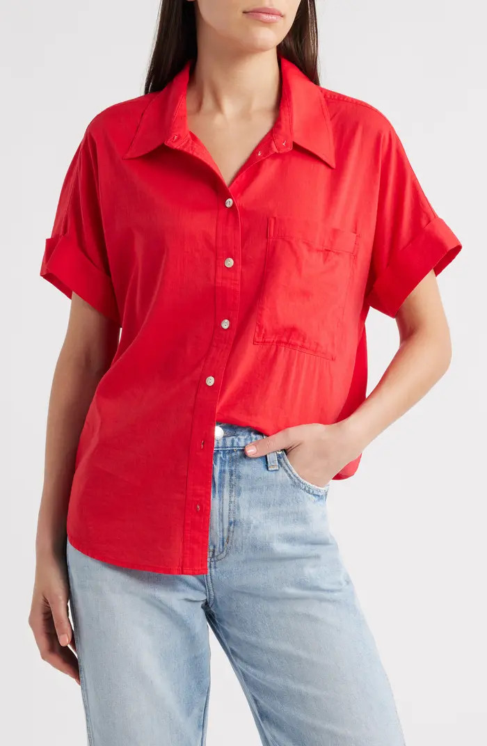 Pistola Donnie Short Sleeve Cotton Blend Button-Up Shirt | Nordstrom | Nordstrom
