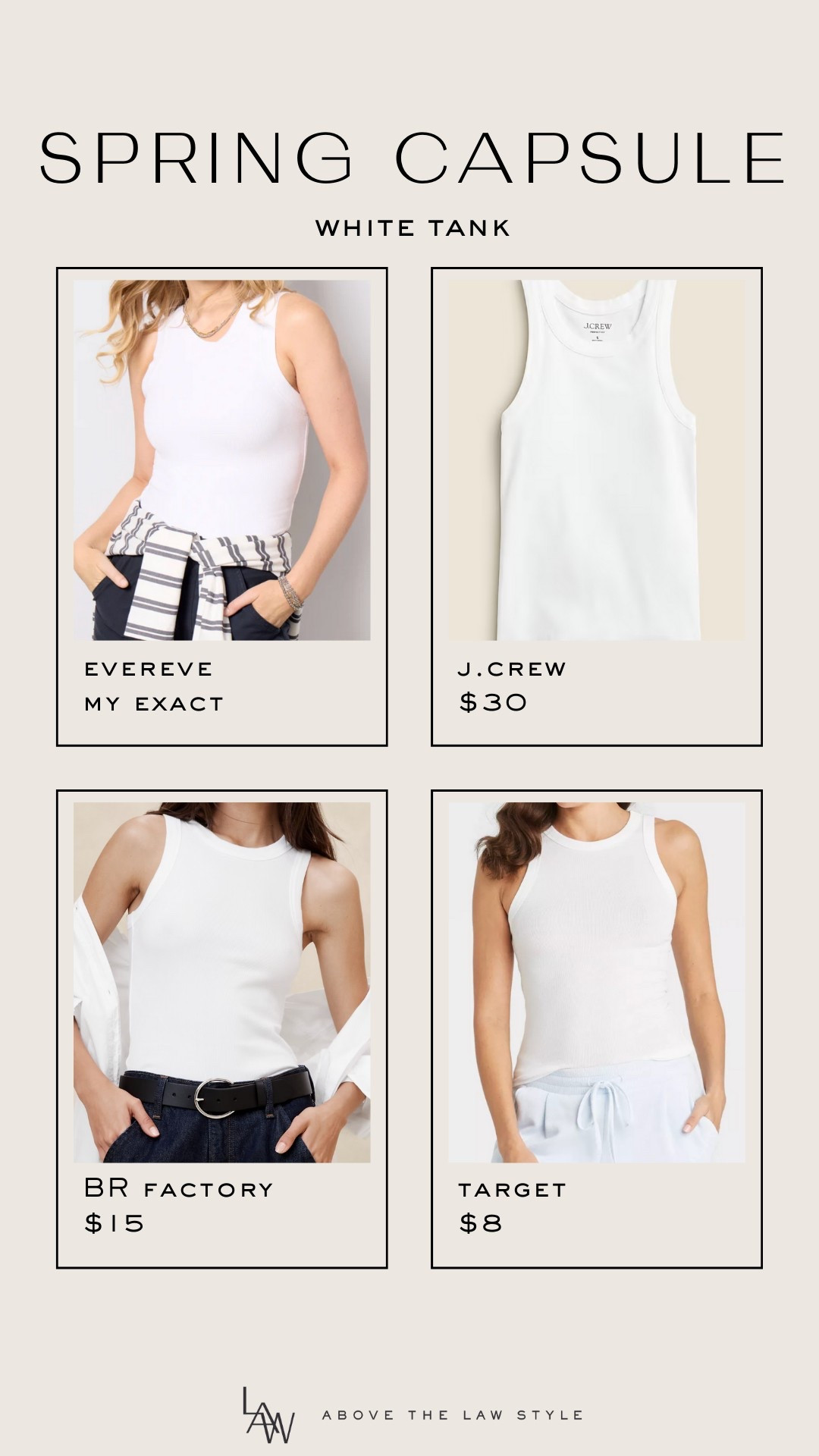 Spring Capsule: White Tank

#LTKStyleTip #LTKFindsUnder100 #LTKFindsUnder50
