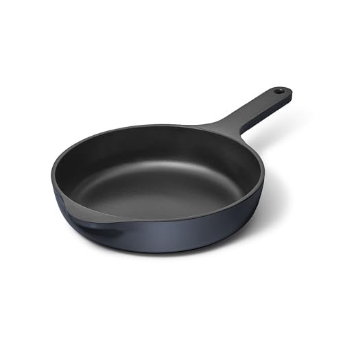 Caraway Cast Iron Skillet - 8” Enameled Cast Iron Pan With 3 Layer Enamel Coating - No Seasoning Required - Compatible With All Stovetops - Free From Forever Chemicals - Midnight Blue | Amazon (US)