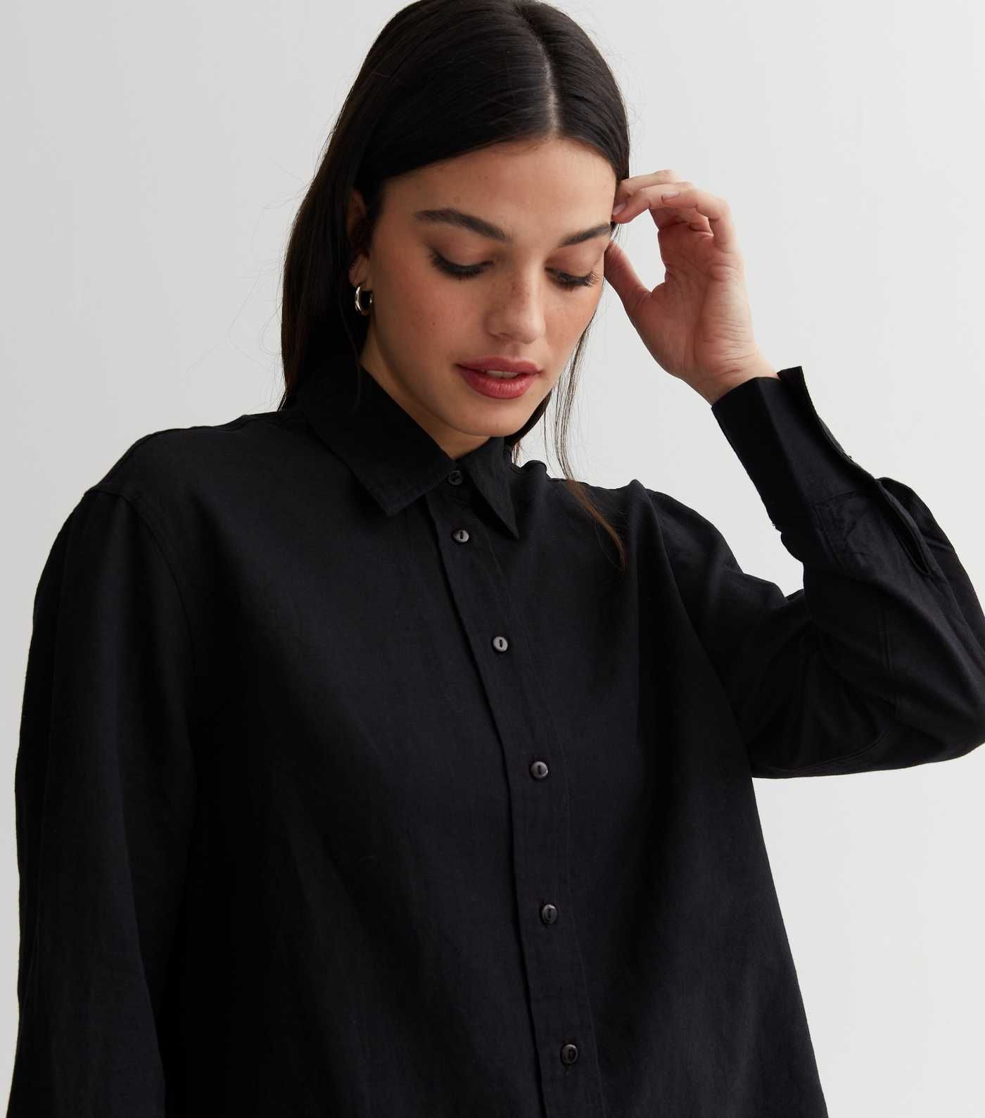 Black Linen-Look Oversized Shirt
						
						Add to Saved Items
						Remove from Saved Items | New Look (UK)