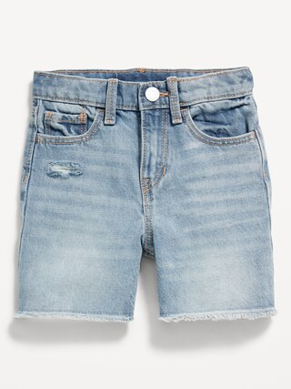 Slouchy Straight Ripped Jean Cut-Off Midi Shorts for Toddler Girls | Old Navy (US)