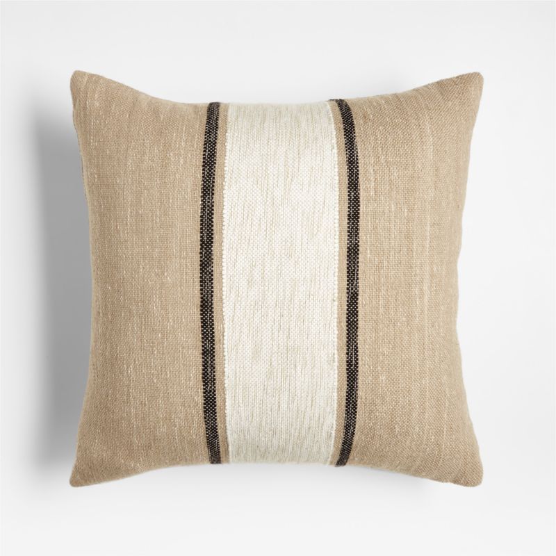 White 20"x20" Bold Stripe Outdoor Throw Pillow | Crate & Barrel | Crate & Barrel