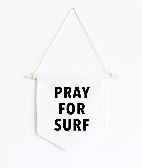Pray For Surf Sign, Surf Nursery Decor, Ocean Nursery Decor, Baby Boy Nursery Wall Art, Wall Bann... | Etsy (US)