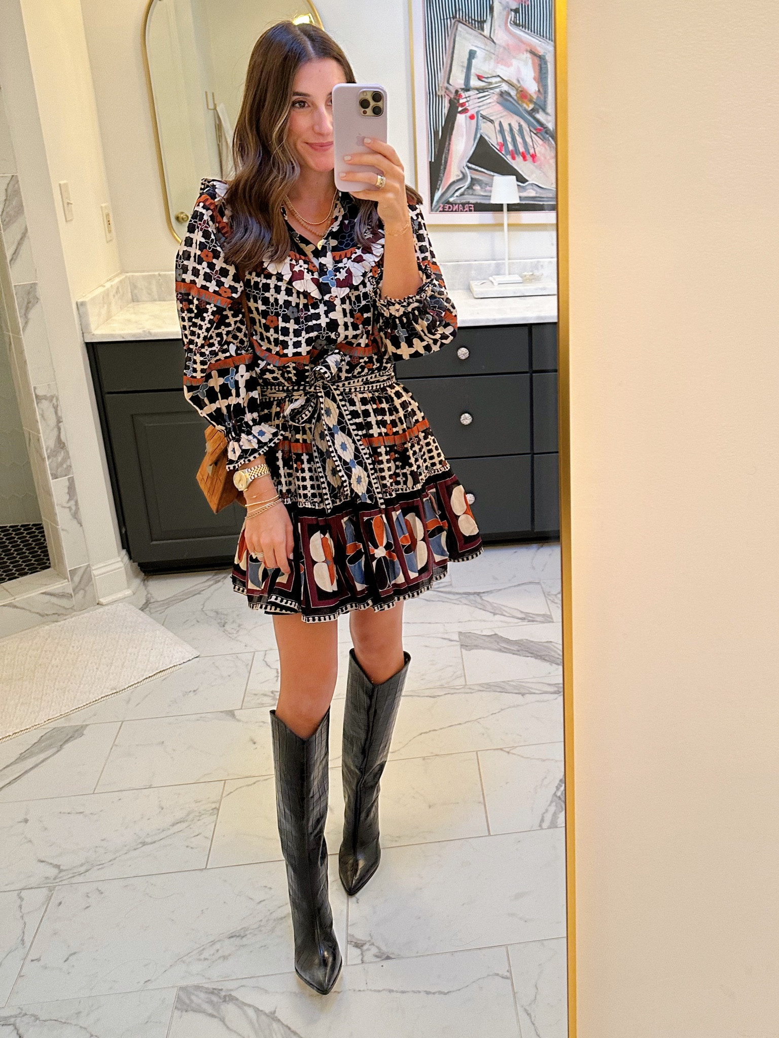 Fall fit 🍂 wearing an XS in the dress! 1/2 a size up in the boots  

#LTKSeasonal #LTKstyletip #LTKHoliday