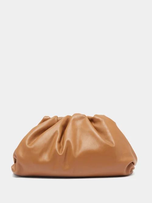 Bottega Veneta - The Pouch Large Leather Clutch Bag - Womens - Tan | Matches (US)