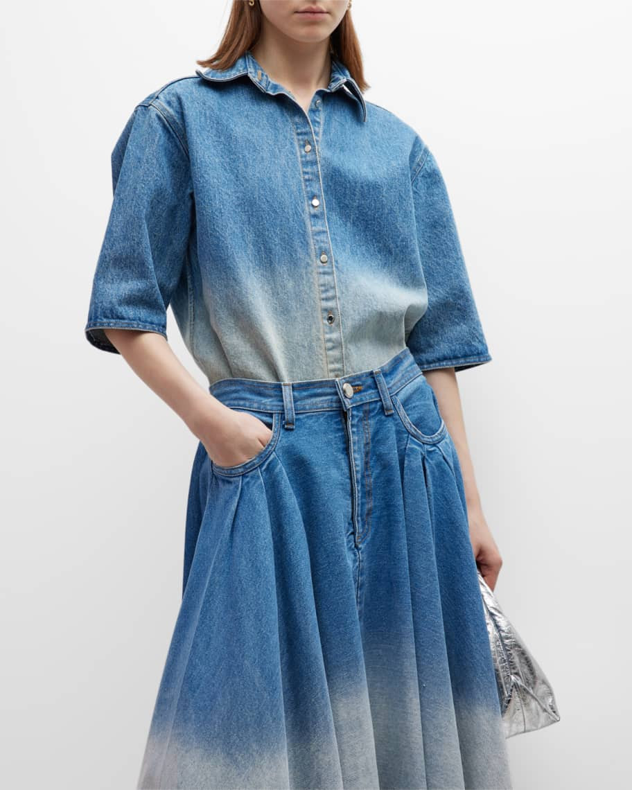 Ombre Denim Shirt Jacket | Neiman Marcus