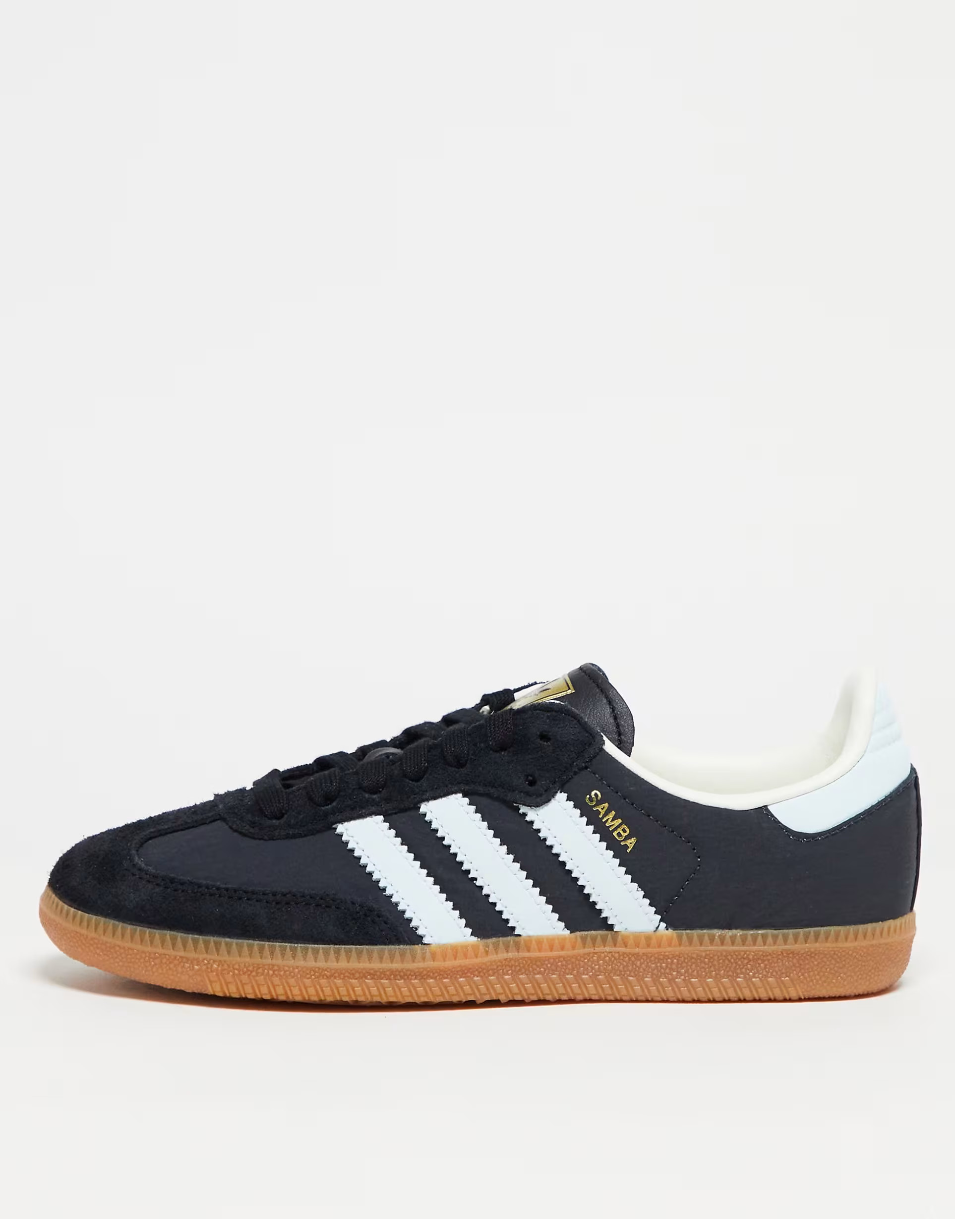 adidas Originals Samba trainers in charcoal grey with light blue stripes | ASOS | ASOS (Global)