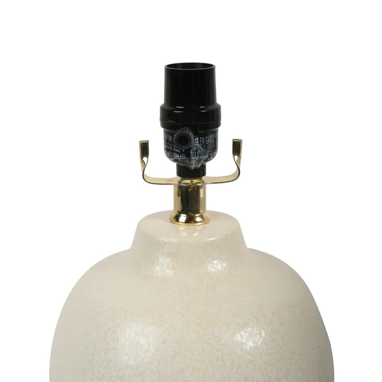 Better Homes & Gardens Cream Ceramic Table Lamp with Rattan Shade, 18 Inches | Walmart (US)