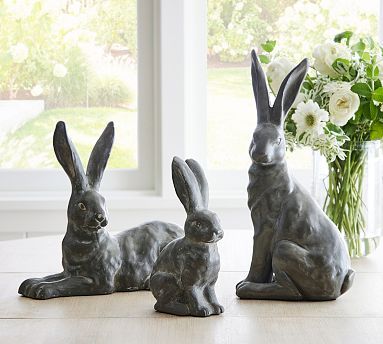 Handcrafted Essex Bunny Sculptures | Pottery Barn | Pottery Barn (US)