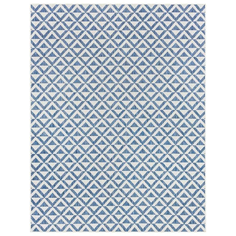 Mainstays Blue Turquoise Geometric Diamond Indoor/Outdoor Area Rug, 5'x7' | Walmart (US)