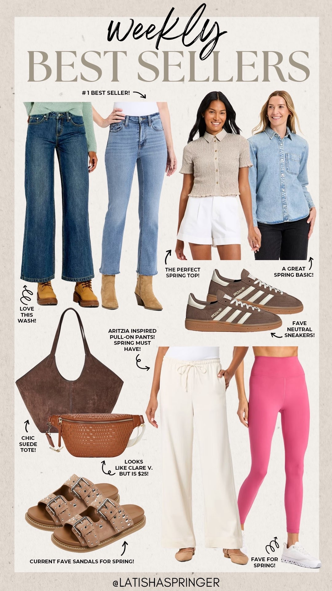 Last week’s best sellers!

#bestsellers

Weekly best sellers. Last weeks best sellers. Target fashion. Target activewear. Target spring active leggings. Trendy suede tote. Trendy woven bum bag. Target spring top. Denim button down top. Neutral adidas sneakers. Target denim. 