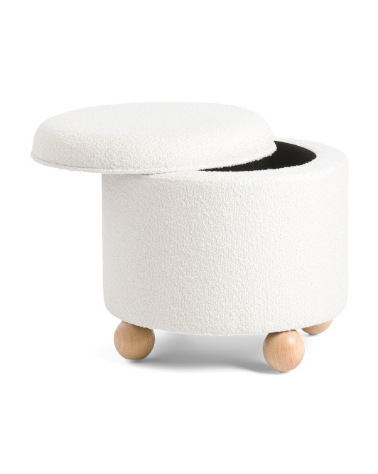 Laurel Boucle Storage Ottoman | TJ Maxx