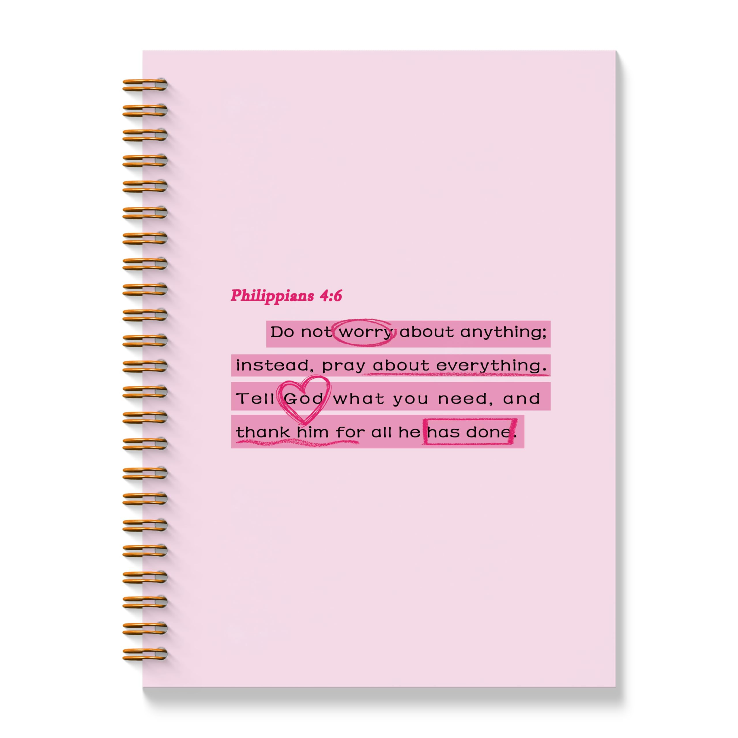 Pink Bible Verse Notebook - Pink Christian Journal, Preppy Christian Spiral Notebooks, Pink Praye... | Amazon (US)