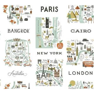 RIFLE PAPER CO. 45 sq. ft. City Maps Premium Peel and Stick Wallpaper PSW1195RL - The Home Depot | The Home Depot