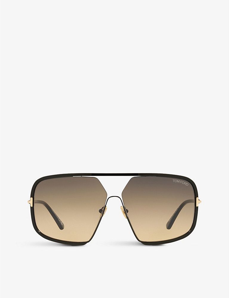 FT0867 Warren gold-tone metal square-frame glasses | Selfridges