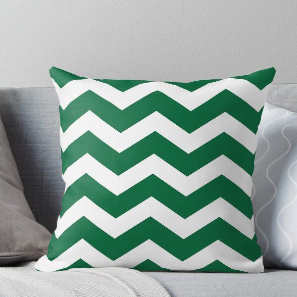 Green And White Chevron Throw Pillow | RedBubble US