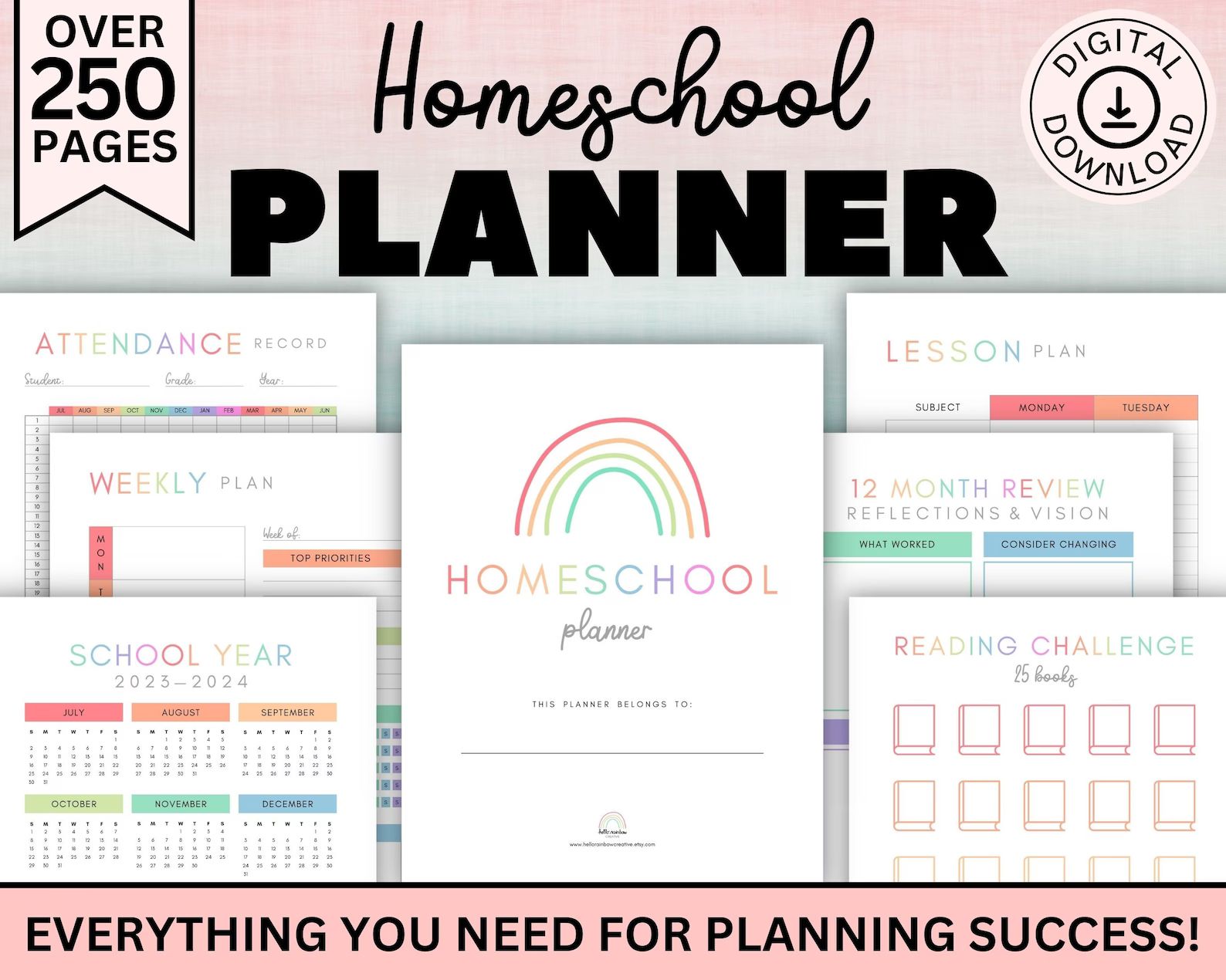 Homeschool Planner Printable Homeschool Planner 2023 2024 - Etsy | Etsy (US)