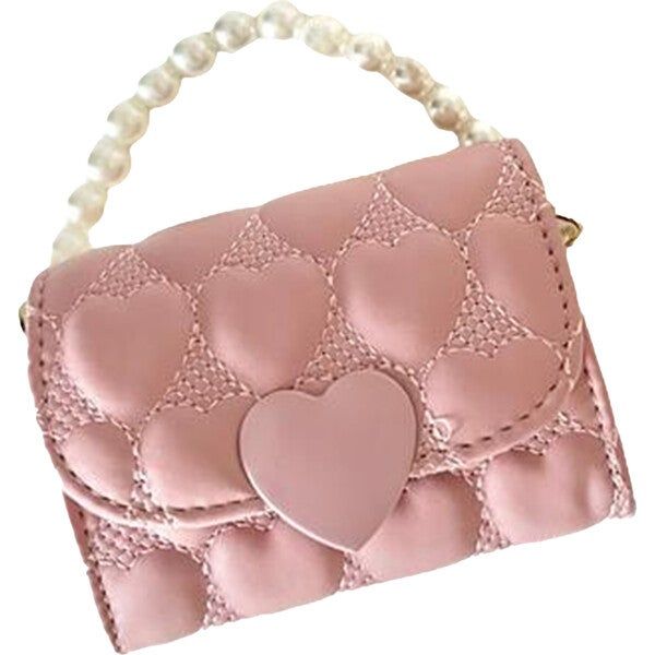 Quilted Heart Purse, Pink | Maisonette