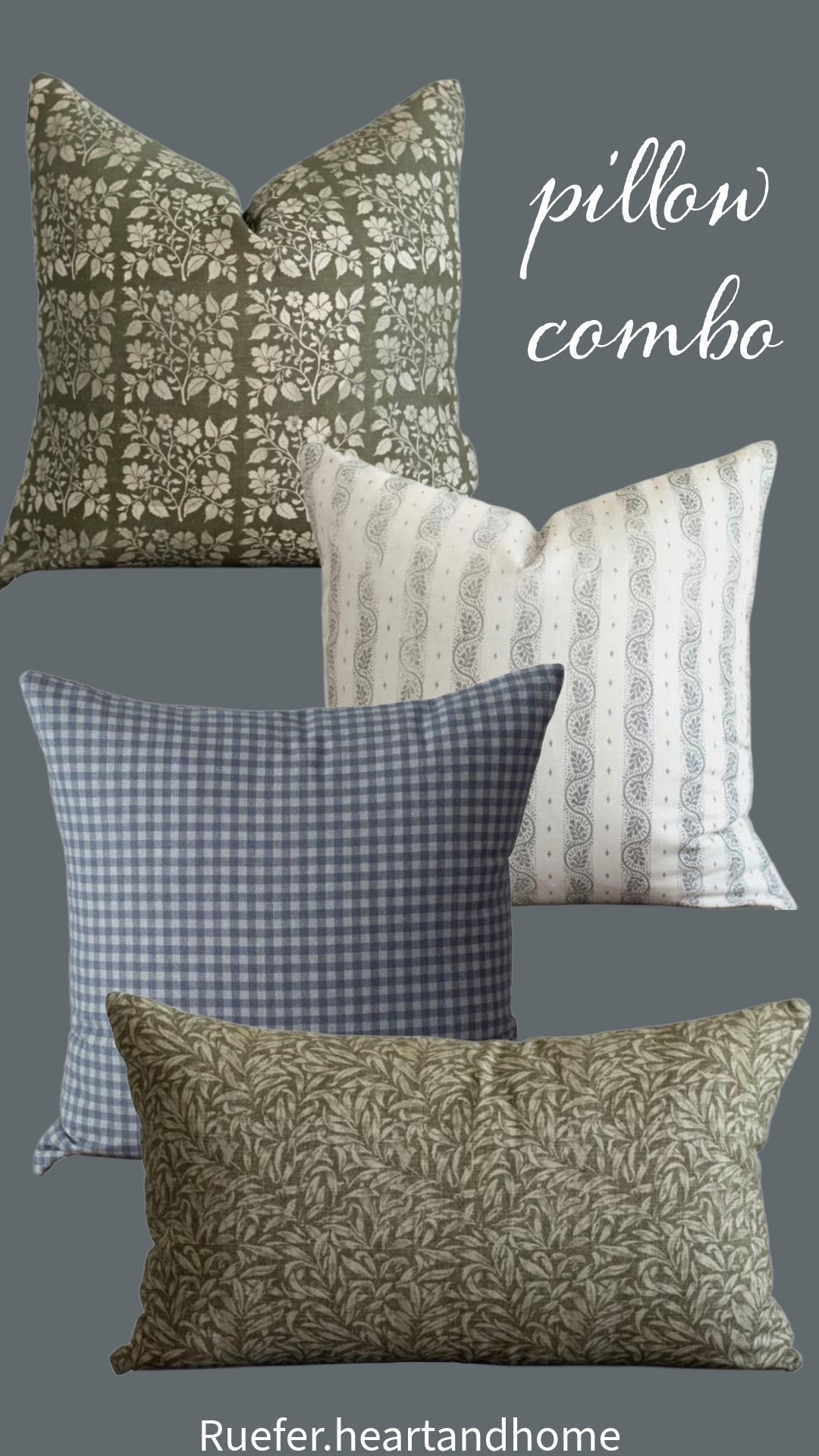 Pillow cover combo ideas… floral pillows, blue gingham pillow, lumbar pillow, green pillows

#LTKSeasonal #LTKHome #LTKSaleAlert