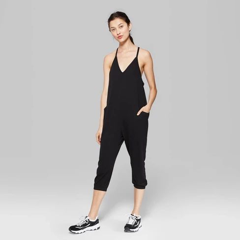 Women's Sleeveless V-Neck Knit Cropped Jumpsuit - Wild Fable™ | Target