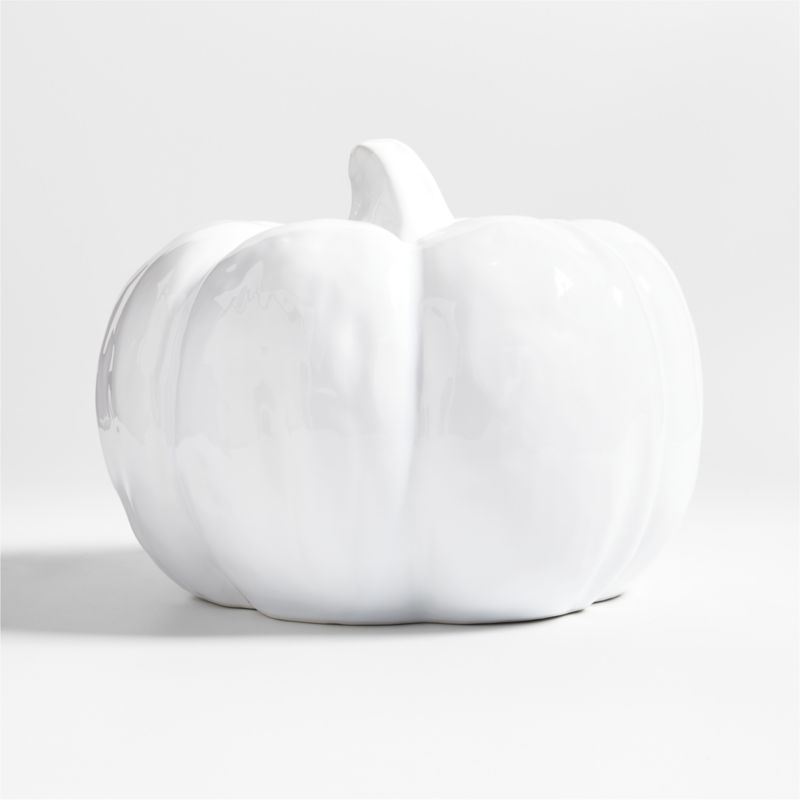 Large White Ceramic Pumpkin + Reviews | Crate & Barrel | Crate & Barrel
