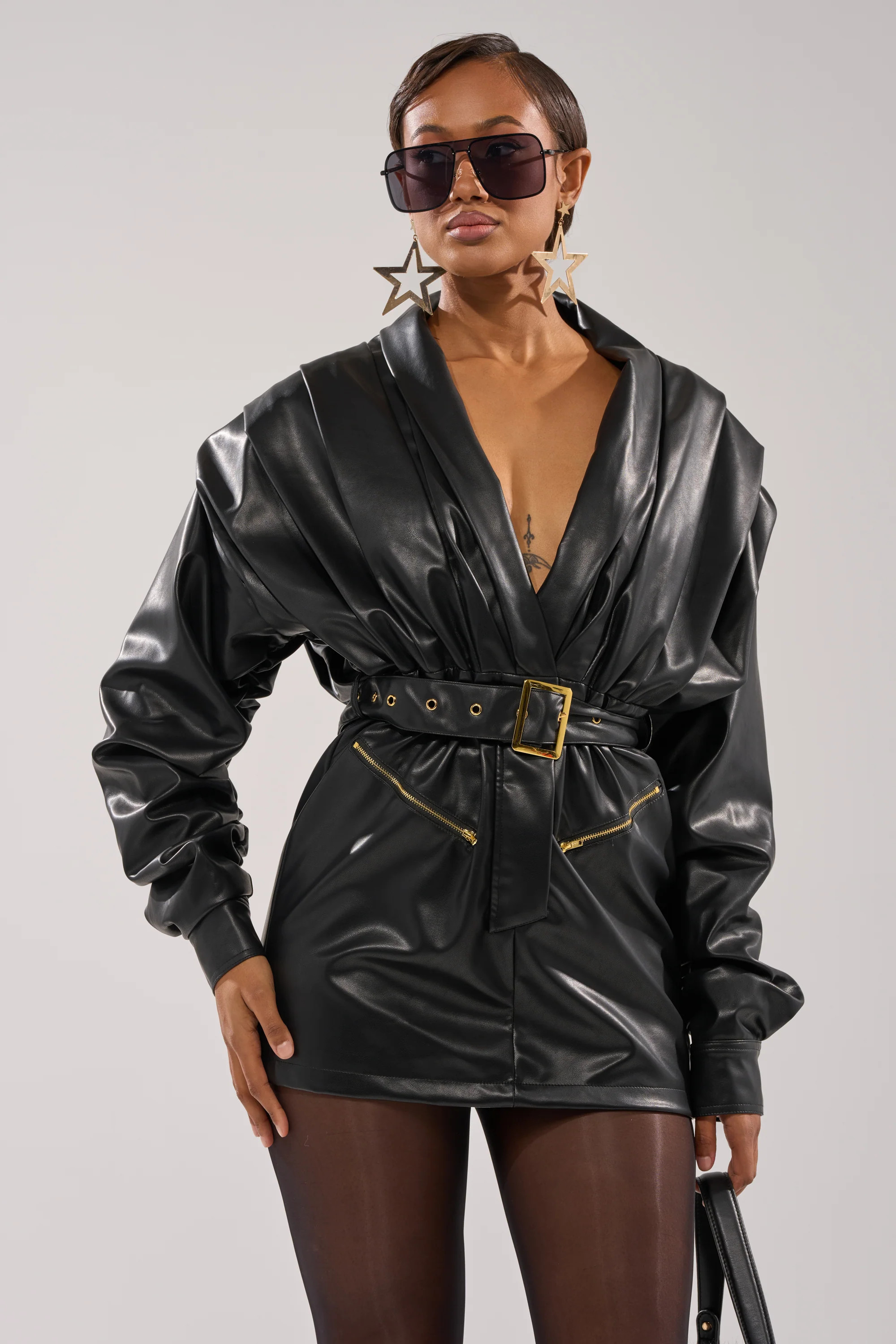 RIDE OR DIE FAUX LEATHER MINI DRESS | AKIRA