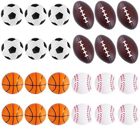 Super Z Outlet Mini Foam Sports Balls 24 Pack Balls for Kids Adults Mini Baseball Football Basketbal | Amazon (US)