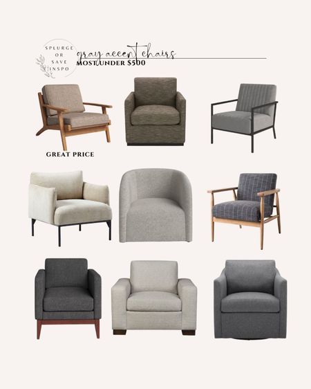 Gray chairs. Gray accent chair. Modern accent chair. Swivel accent chair. 

#LTKhome #LTKsalealert
